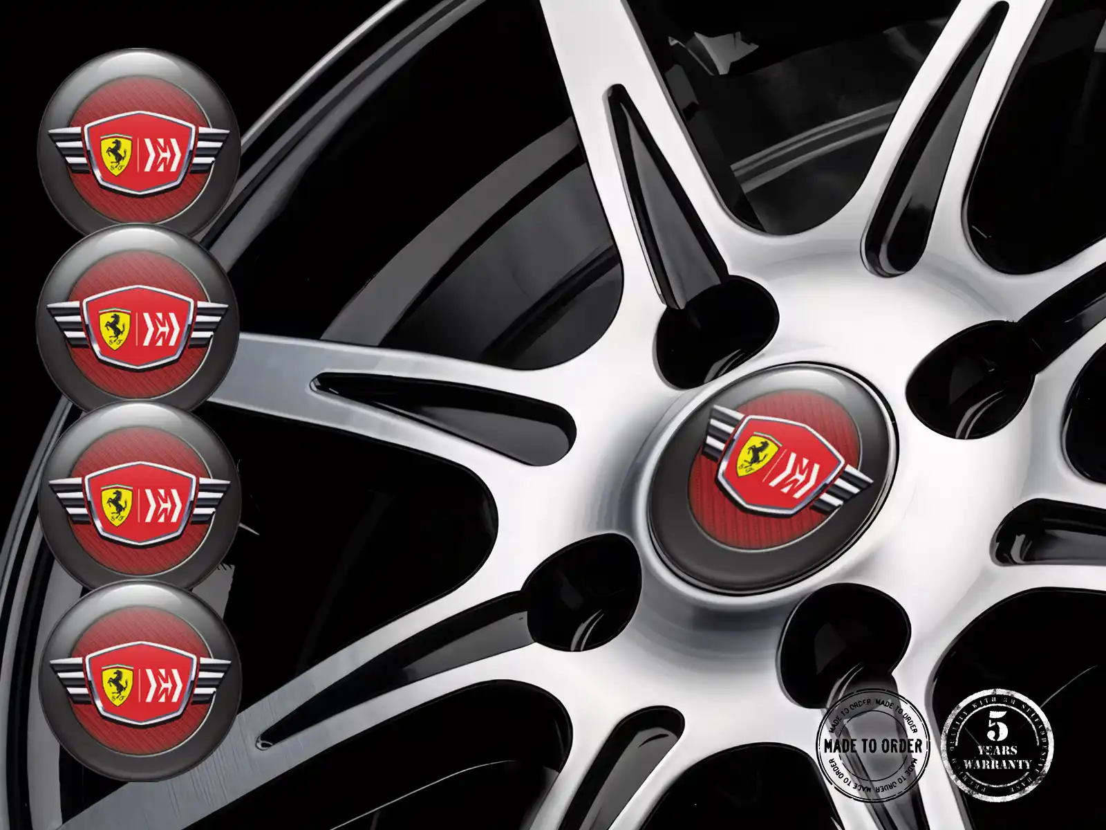 Ferrari Domed Label Edition High-Quality Rim Decals
